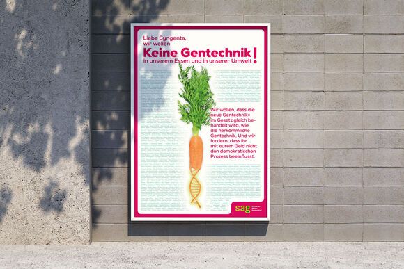 SAG Aufruf keine neue Gentechnik Plakat